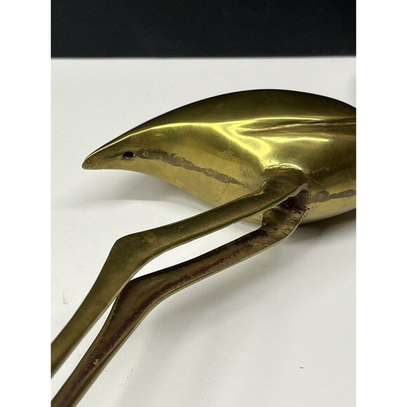 Brass Egret Crane Mid Century Modern 13.5 Inches tall MCM - Picture 14 of 16